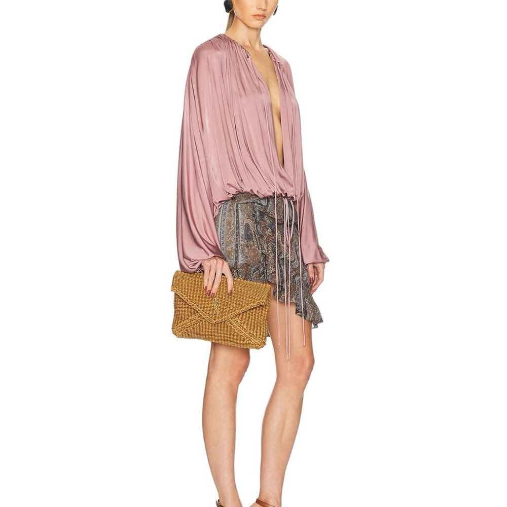 Yves Saint Laurent Tan Clutch Woven Elegance - Picture 2 of 6